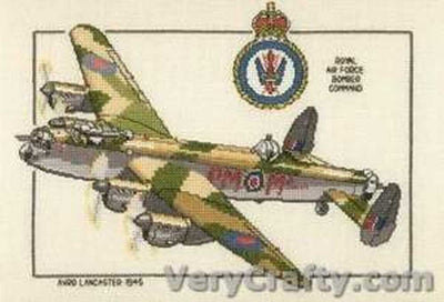 Avro Lancaster Cross Stitch Kit Heritage Crafts (Evenweave)
