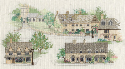 Cotswold Village Cross Stitch Kit by Derwentwater Designs