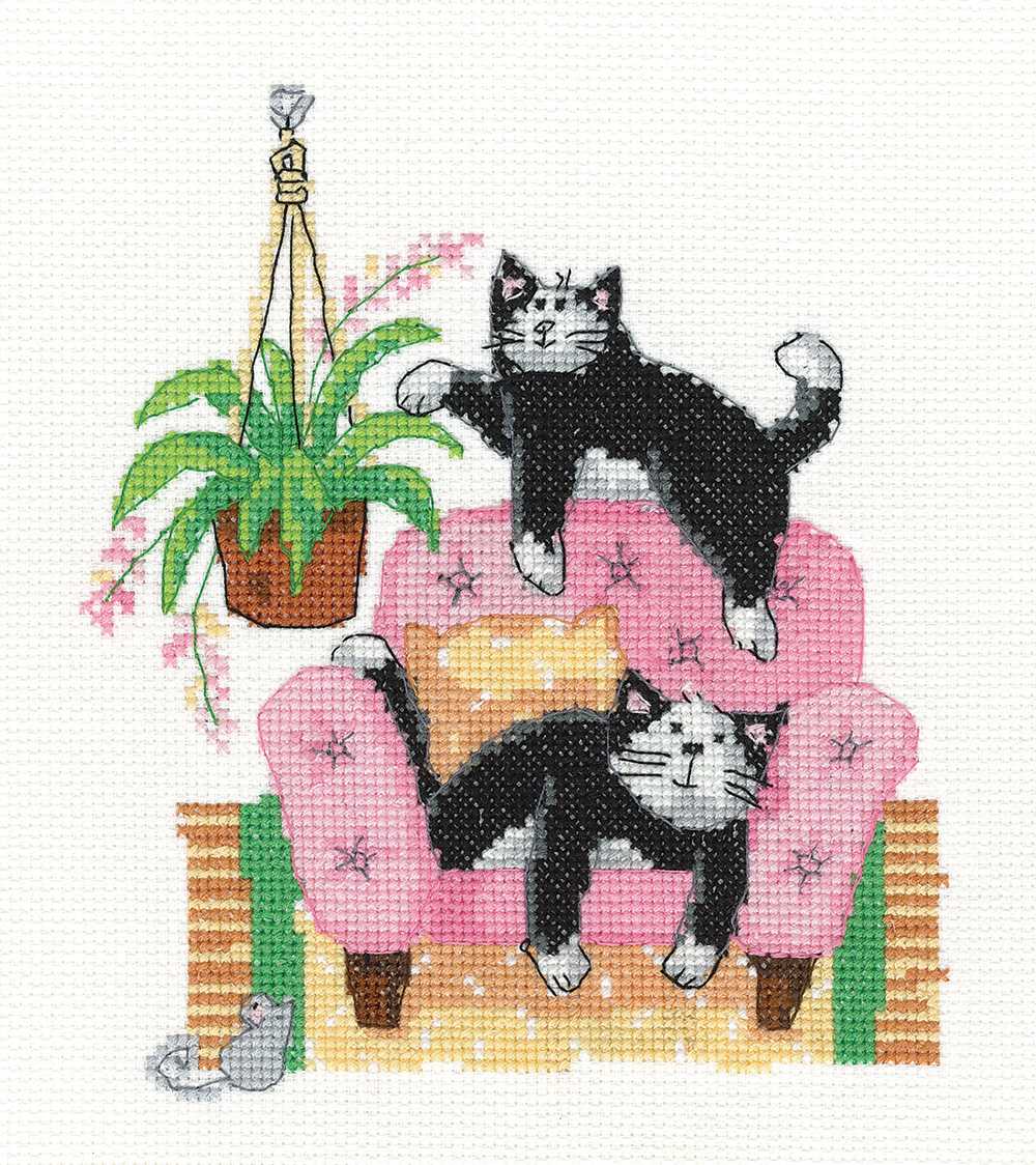 Playful Cats  Cross Stitch Heritage Crafts SALE