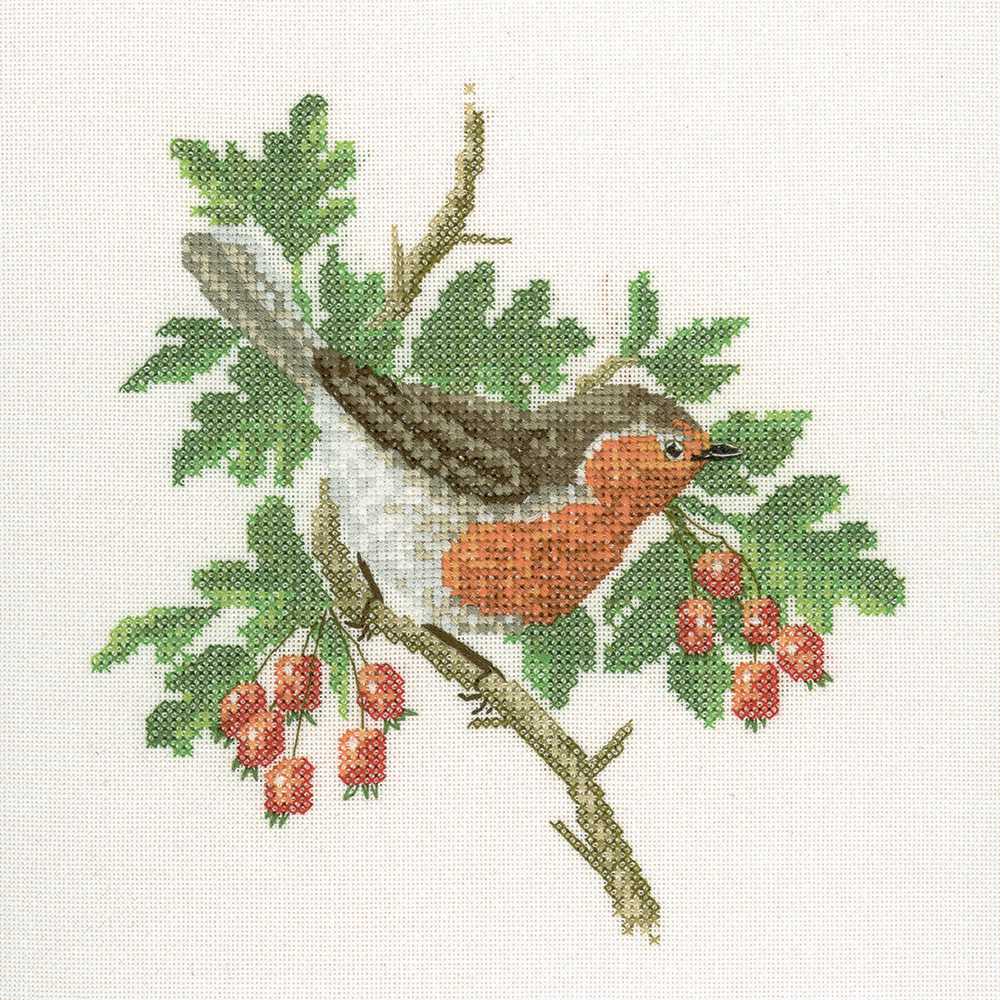 Robin Cross Stitch Kit Heritage Crafts (Evenweave)