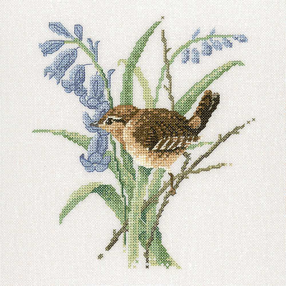 Wren Cross Stitch Kit Heritage Crafts (Evenweave)
