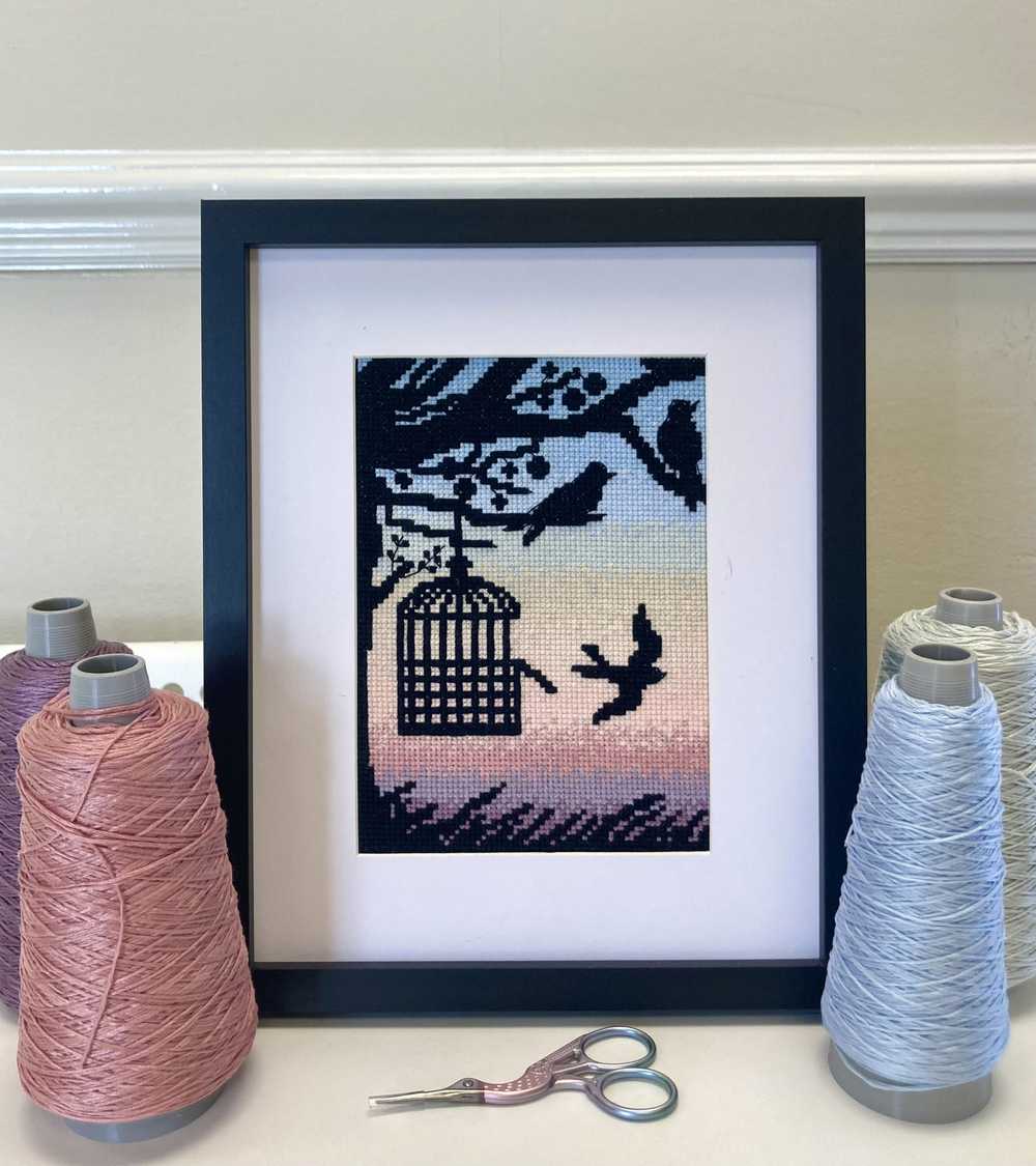 Bird Set Free Cross Stitch Kit - Emma Louise Art Stitch