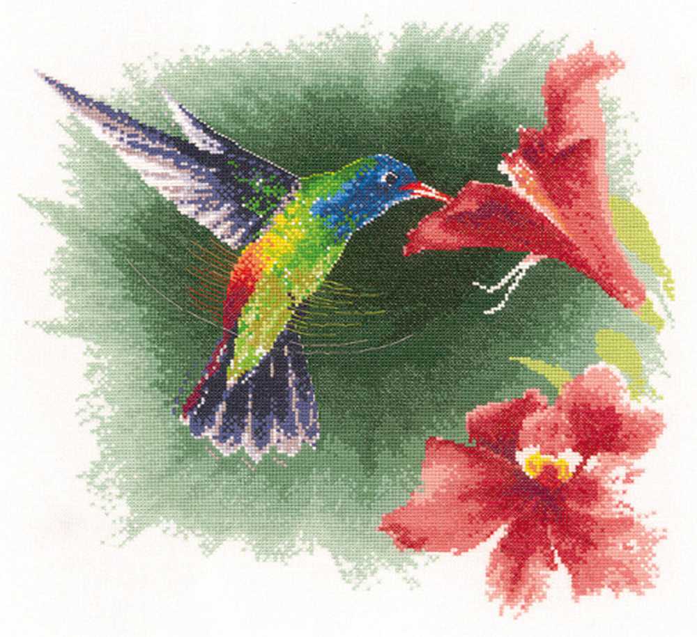 Hummingbird in Flight John Clayton  Cross Stitch Kit Heritage Crafts DISCONTINUED