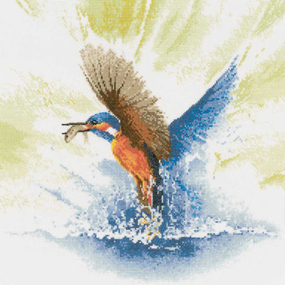 Kingfisher in Flight John Clayton Flights of Fancy Cross Stitch CHART Heritage Crafts