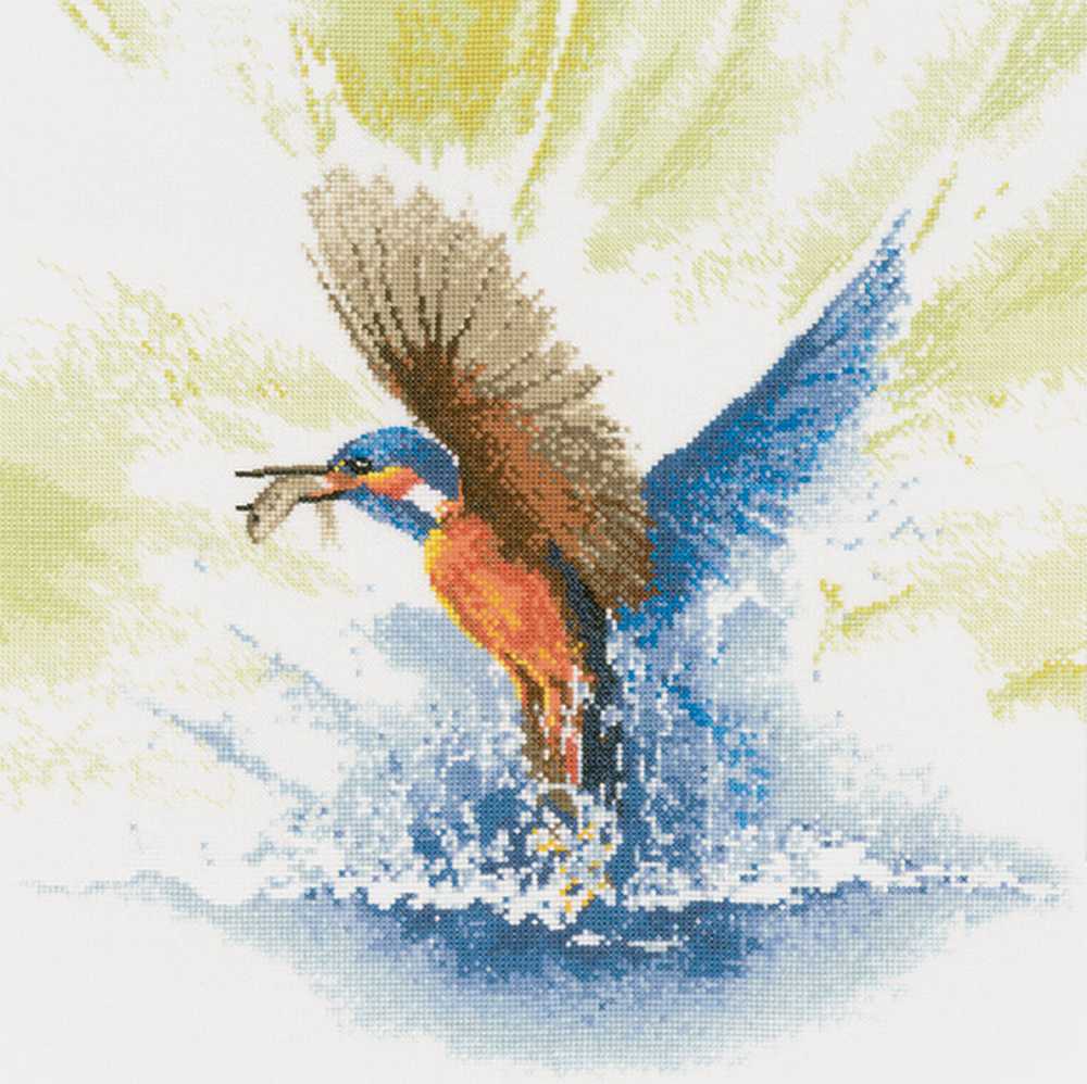 Kingfisher in Flight John Clayton Flights of Fancy Cross Stitch Kit Heritage Crafts