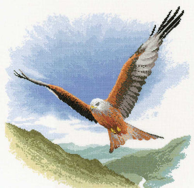 Red Kite in Flight John Clayton Flights of Fancy Cross Stitch Kit Heritage Crafts