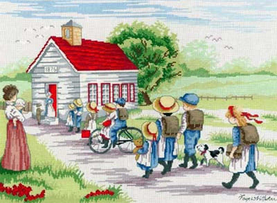 Little Red School House - All Our Yesterdays Cross Stitch Kit