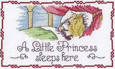 A Little Princess Sleeps Here Door Plaque - All Our Yesterdays Cross Stitch Kit