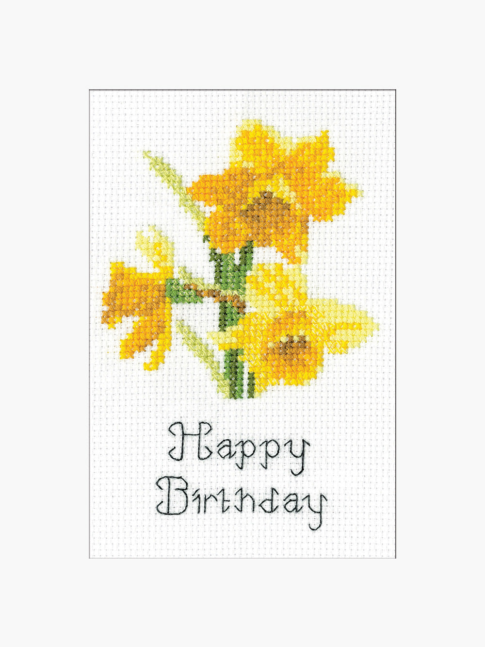 Daffodils Cross Stitch Choice of Greetings Card - Heritage Crafts