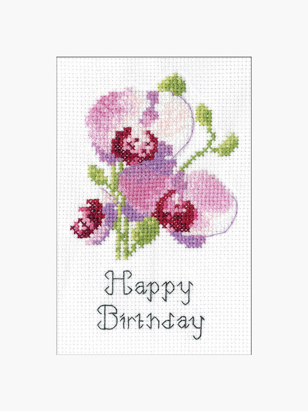 Orchid Cross Stitch Choice of Greetings Card - Heritage Crafts