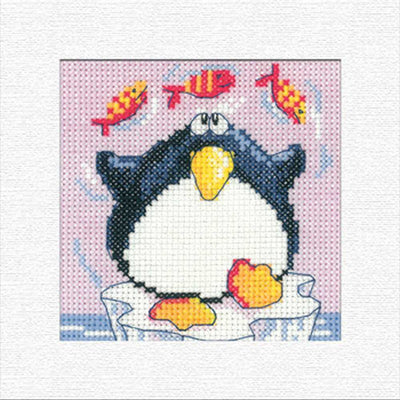 Penguin Christmas Card  Cross Stitch Heritage Crafts SALE
