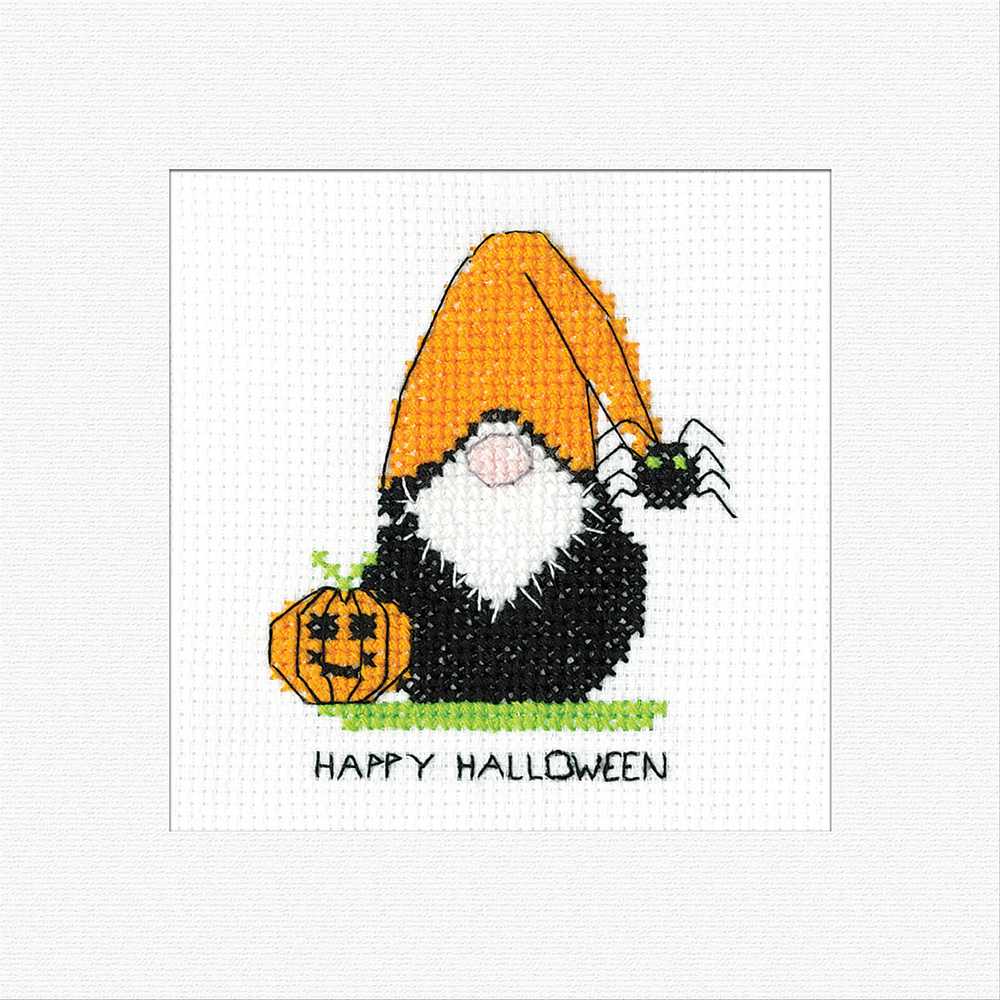 Pumpkin Cross Stitch Card - Gonk - Heritage Crafts