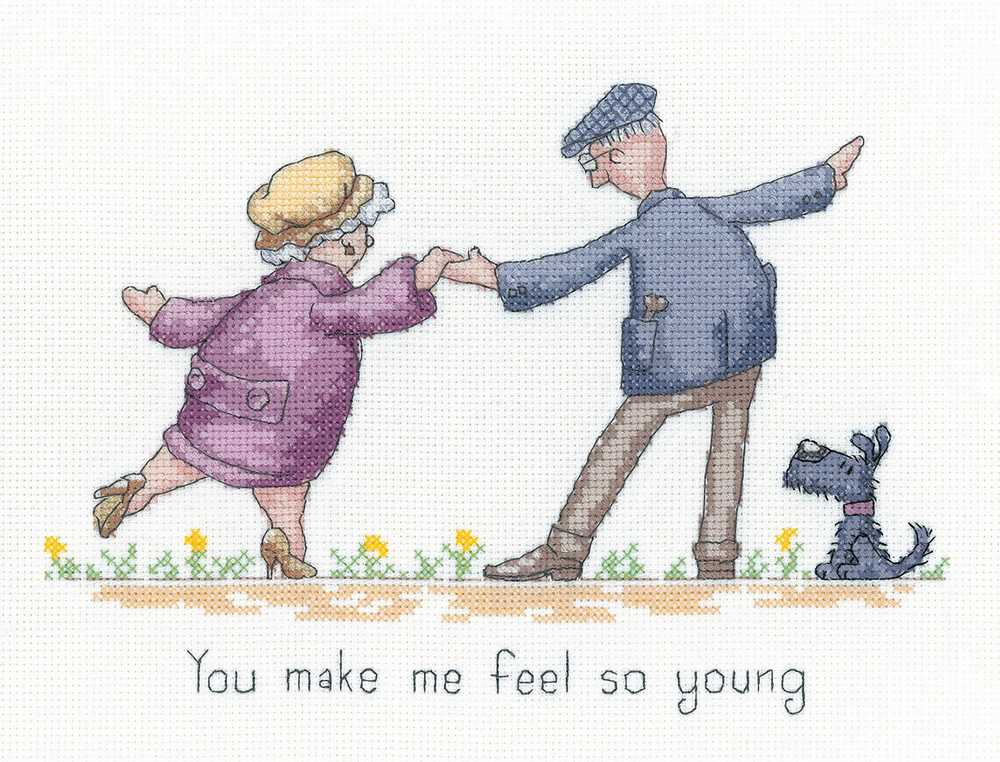You Make Me Feel So Young Golden Years Cross Stitch Heritage Crafts