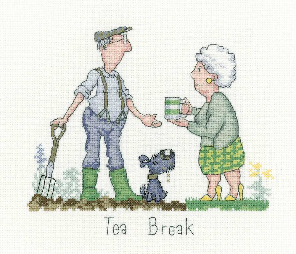 Tea Break Golden Years Cross Stitch Heritage Crafts
