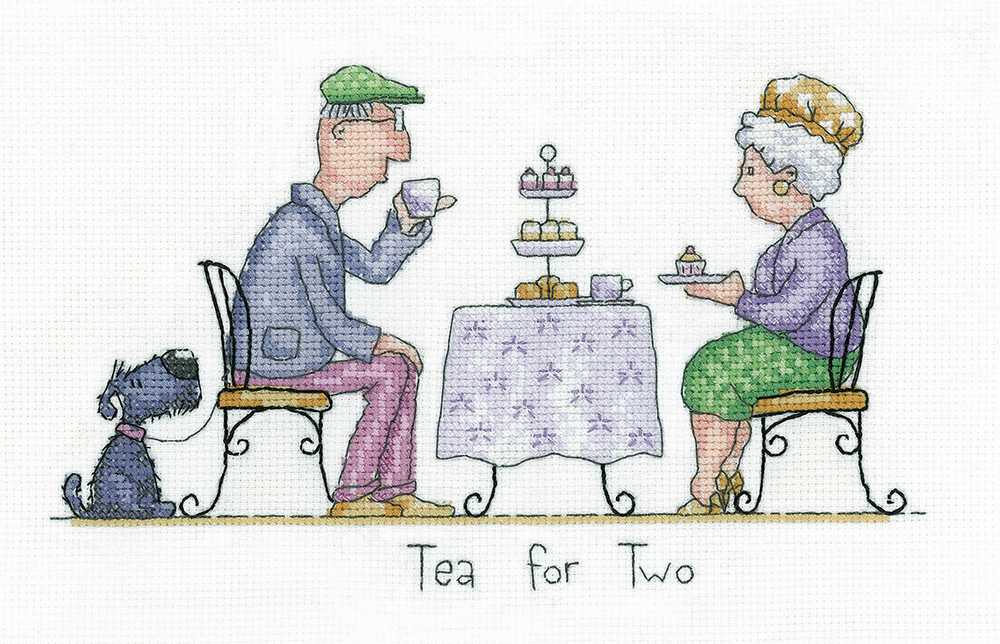 Tea for Two Golden Years Cross Stitch Heritage Crafts