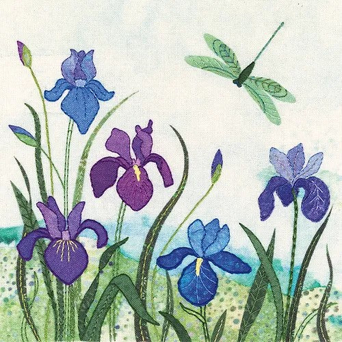 Beaks and Bobbins Irises Textile Art Embroidery Kit