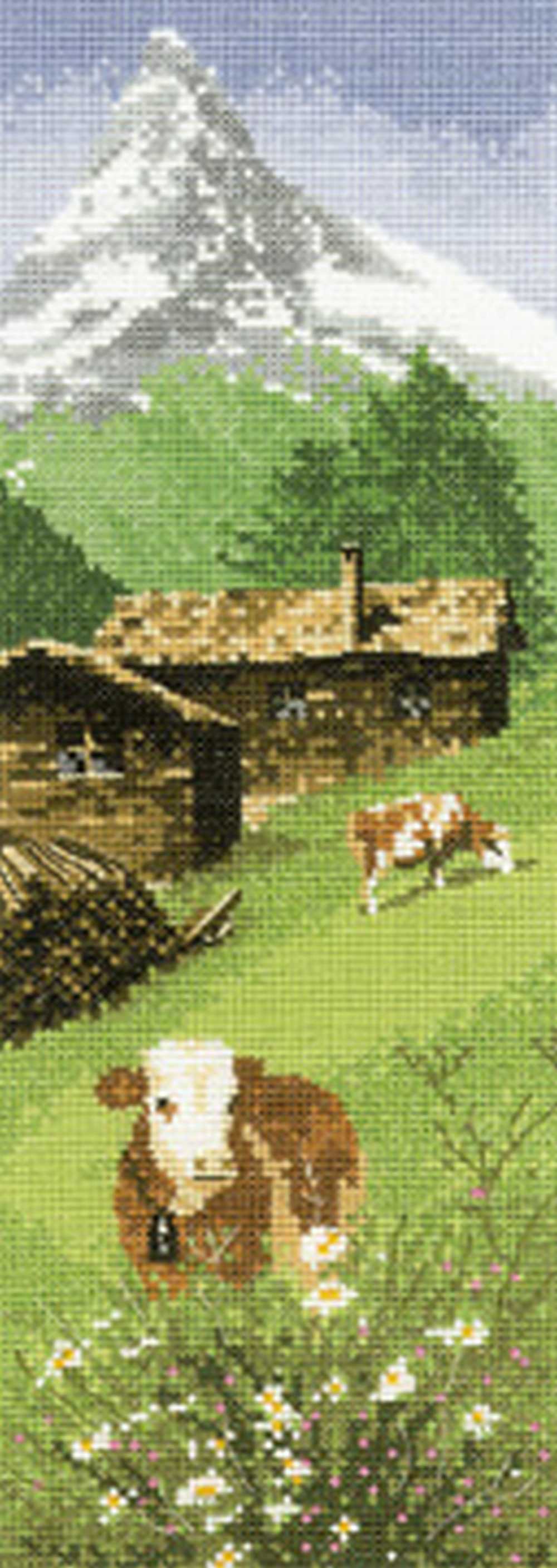 Alpine Meadow by John Clayton Cross Stitch Kit Heritage Crafts