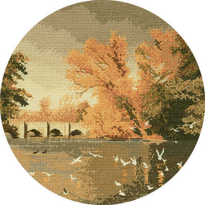 Autumn Reflections John Clayton Circles Cross Stitch CHART Heritage Crafts