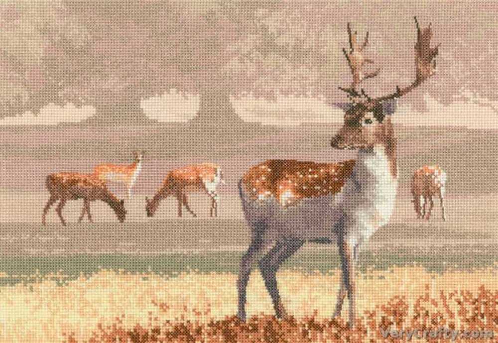 Deer Park Cross Stitch Kit Heritage Crafts (Evenweave)