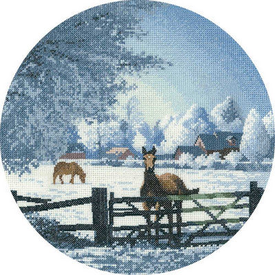 Hard Frost John Clayton Circles Cross Stitch Kit Heritage Crafts (Evenweave)