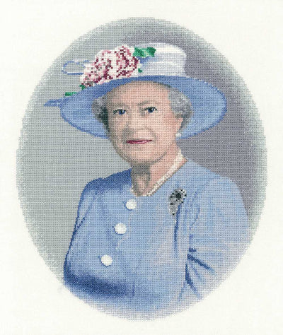 Queen Elizabeth II  Cross Stitch Kit Heritage Crafts (Evenweave)
