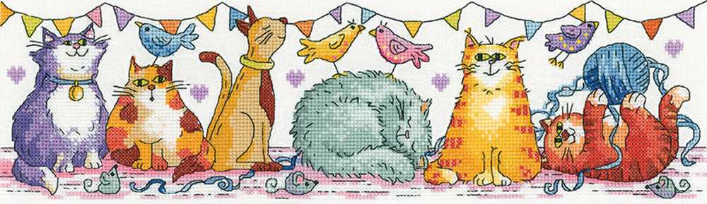 Cat Show Cross Stitch Kit Heritage Crafts
