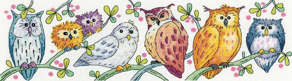 Owls on Parade Cross Stitch Heritage Crafts SALE