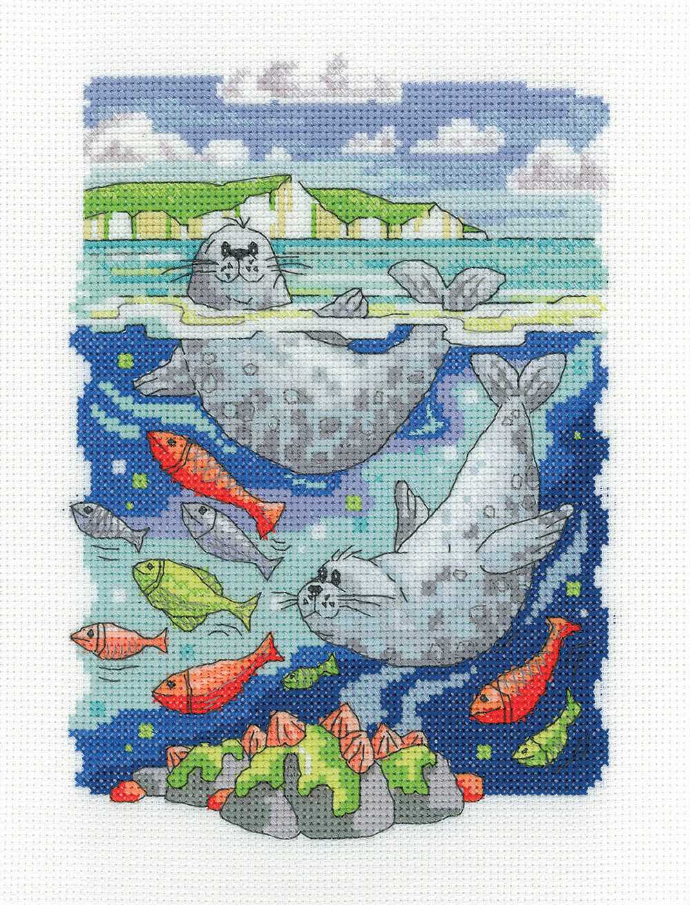 Seals Cross Stitch Kit Heritage Crafts
