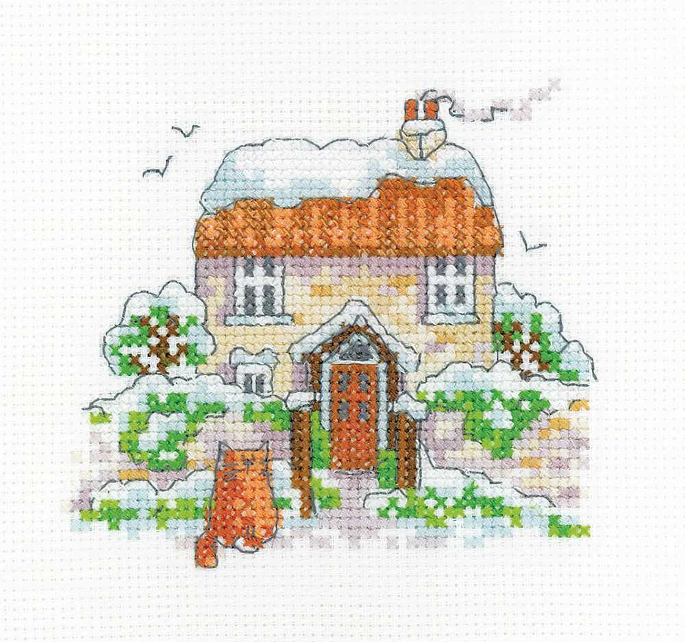 Winter Cottage Cross Stitch Kit Heritage Crafts