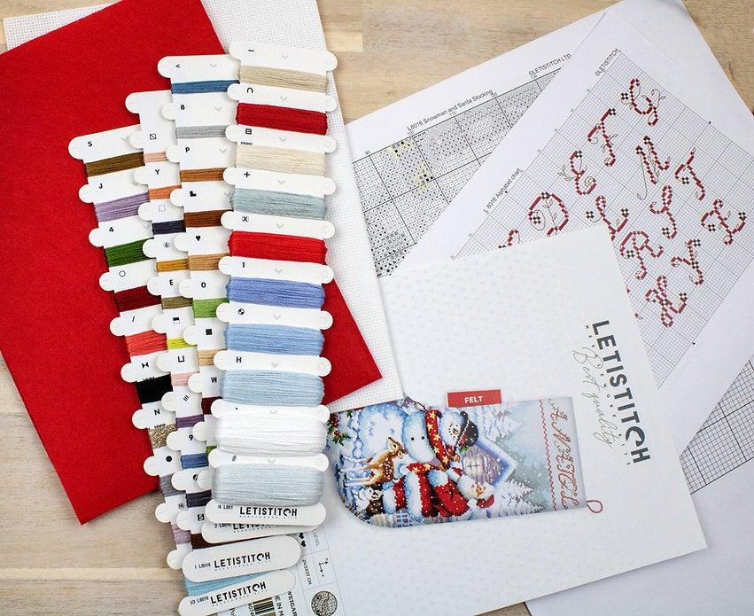 Snowman & Santa Stocking Cross Stitch Kit - Letitstitch