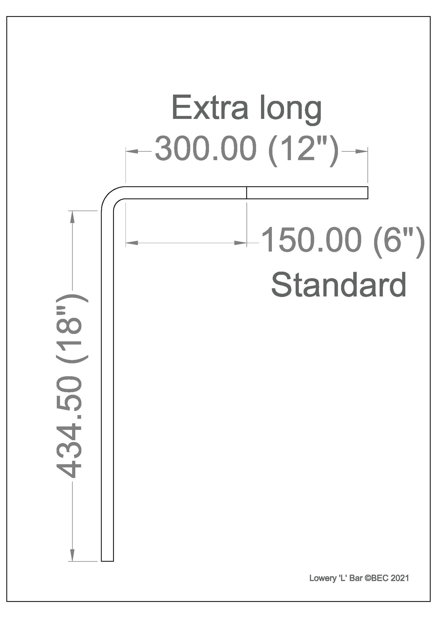 Lowery Workstand Long L Bar (adds 6" horizontal) for SS1
