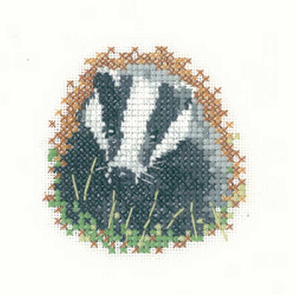 Badger Cross Stitch Kit Heritage Crafts