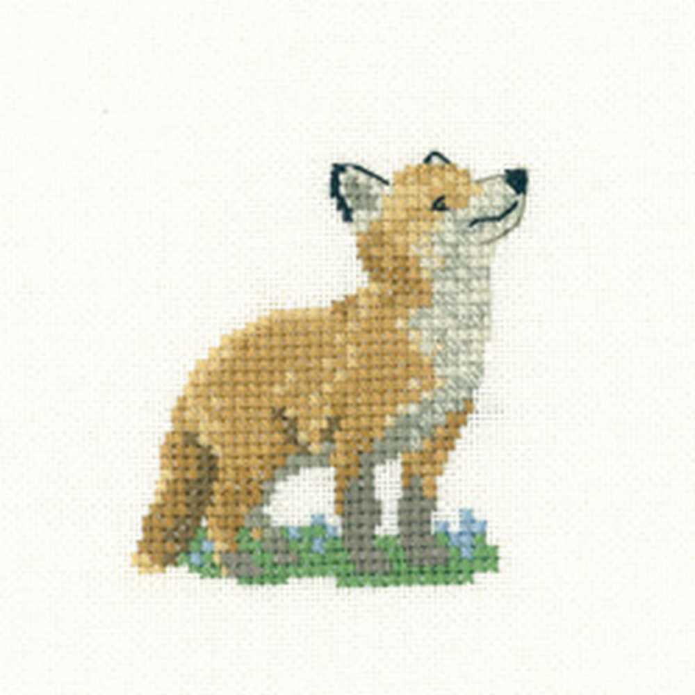 Fox Cub Cross Stitch Kit Heritage Crafts