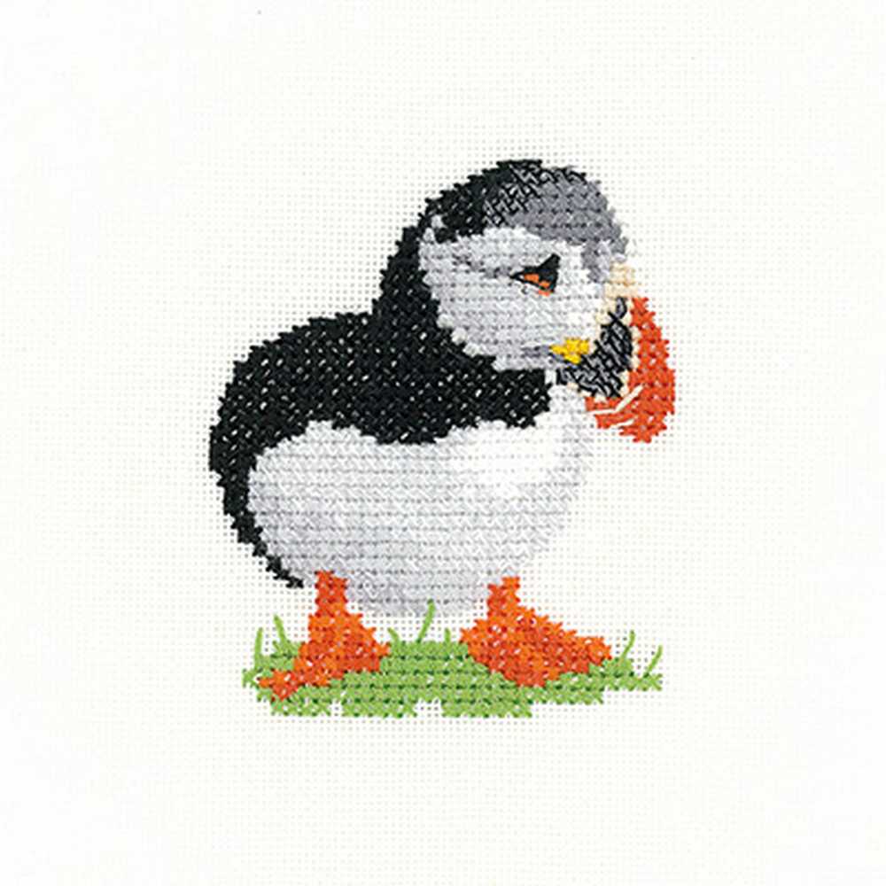 Puffin Cross Stitch Kit Heritage Crafts
