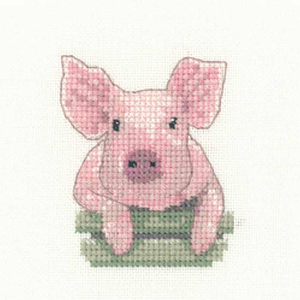 Pig Cross Stitch Kit Heritage Crafts