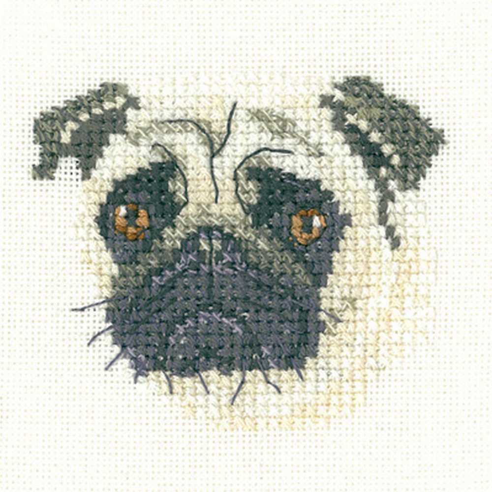 Pug Cross Stitch Kit Heritage Crafts