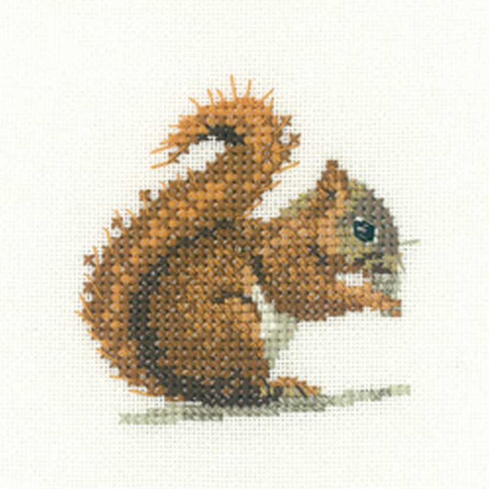 Red Squirrel Cross Stitch Kit Heritage Crafts