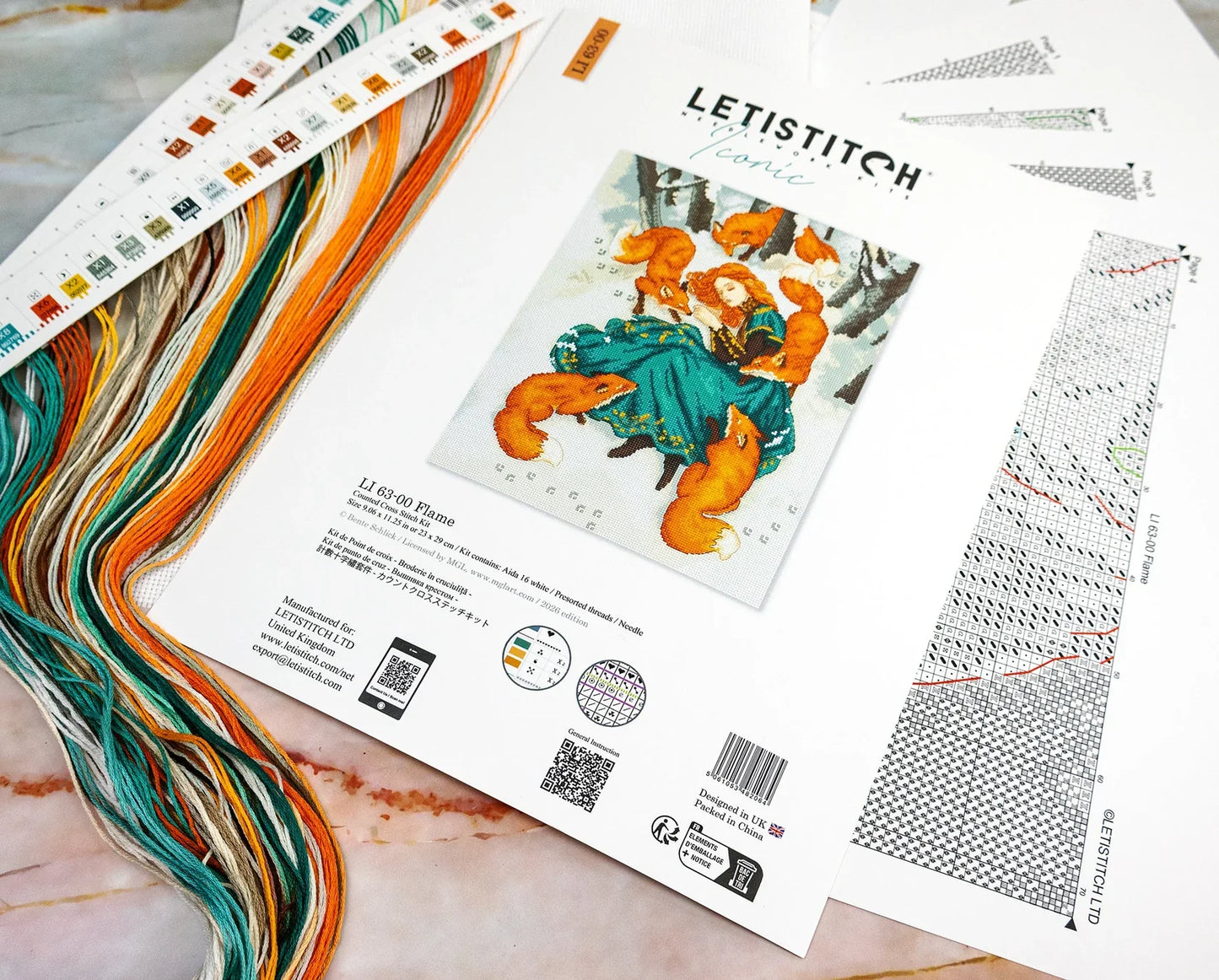 Flame Cross Stitch Kit - Letitstitch