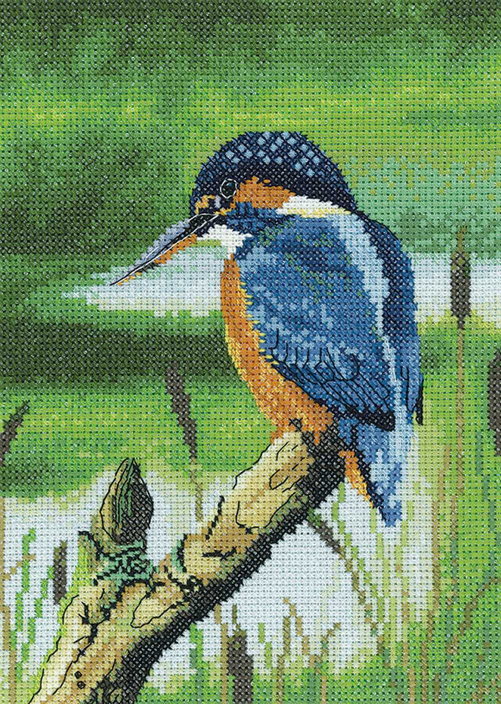 Kingfisher Cross Stitch Kit Heritage Crafts (Evenweave)