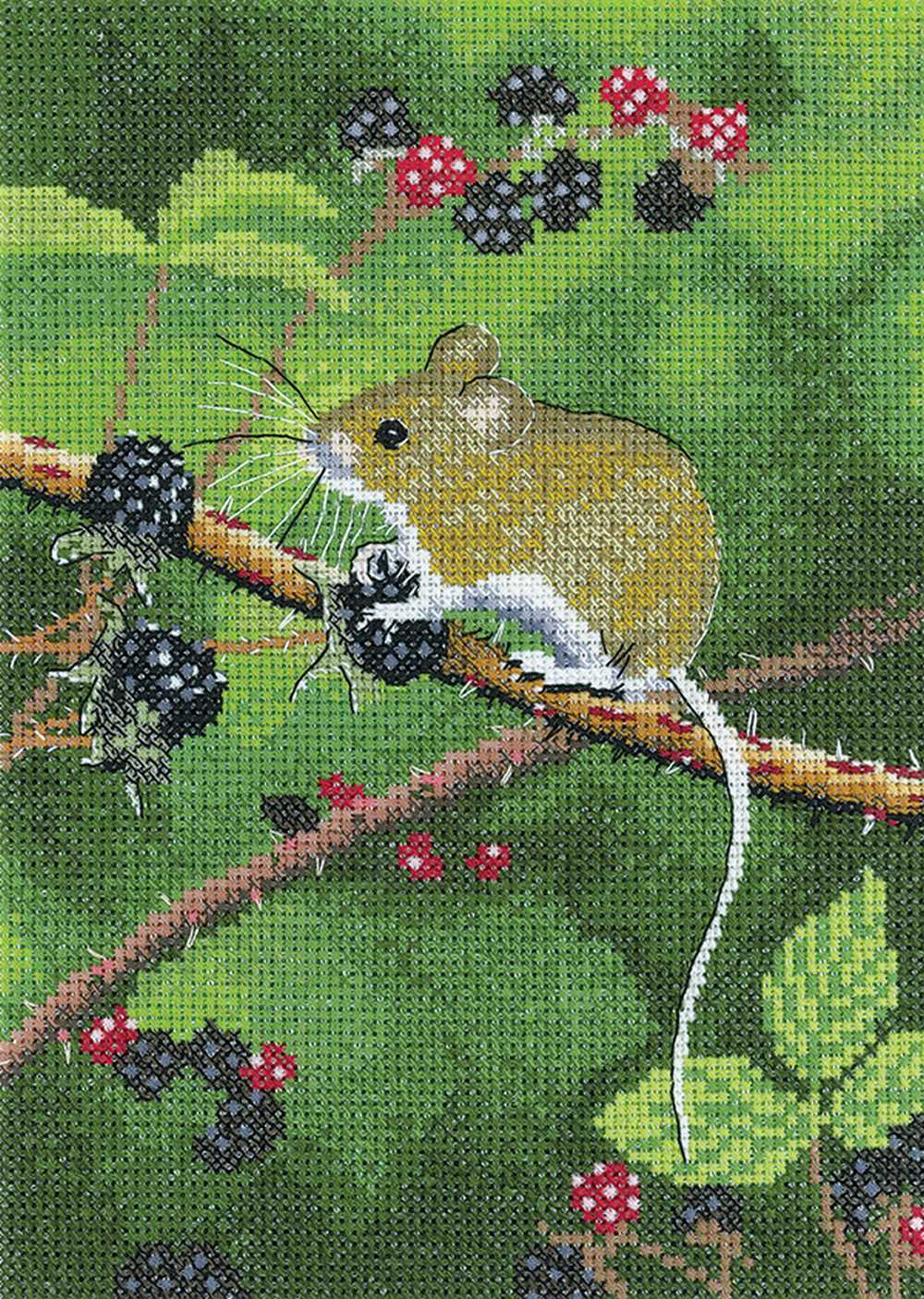 Wood Mouse Cross Stitch Kit Heritage Crafts