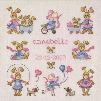 Playtime Girls Sampler Cross Stitch Kit ~ Permin