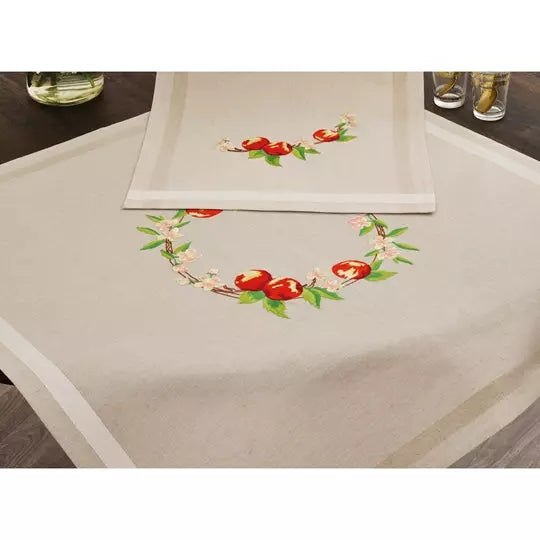 Apples Tablecloth Embroidery Kit ~ Permin