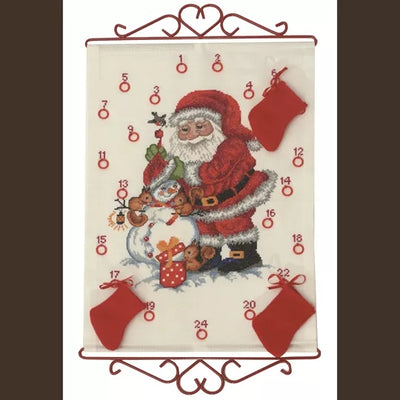 Santa and Snowman Advent Cross Stitch Kit ~ Permin