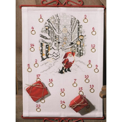 Santa in the City Advent Cross Stitch Kit ~ Permin