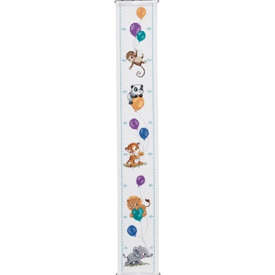 Jungle Balloons Height Chart Cross Stitch Kit ~ Permin