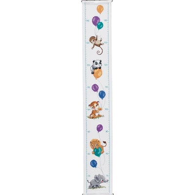 Jungle Balloons Height Chart Cross Stitch Kit ~ Permin