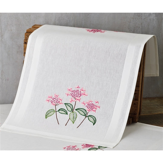 Light Pink Hydrangea Table Runner Embroidery Kit ~ Permin