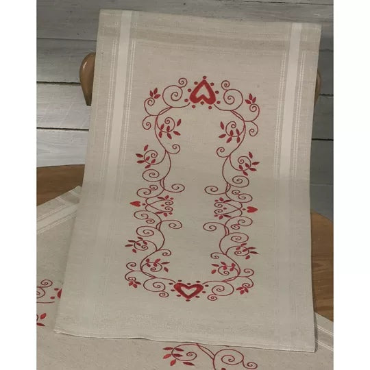 Christmas Red Table Runner Embroidery Kit ~ Permin