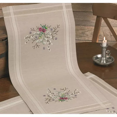 Snowdrop Table Runner Embroidery Kit ~ Permin