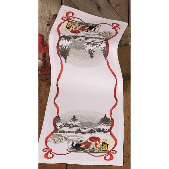 Christmas Night Runner Cross Stitch Kit ~ Permin